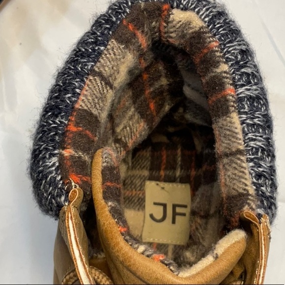 Justfub Tan and Blue Waterproof Winter Boots - Picture 5 of 8